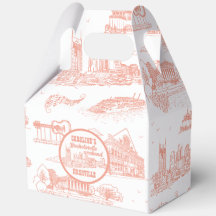 Nashville Toile Bachelorette Coral Pink on White