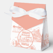 Nashville Toile Bachelorette Coral Pink on White