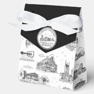 Nashville Toile Black and White Favour Box