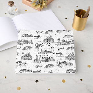Nashville Toile Black and White Guest Book