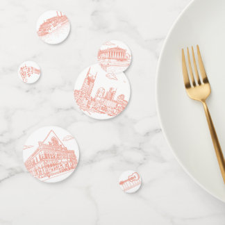 Nashville Toile Coral Pink Confetti