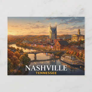 Nashville Travel Postcard   Downtown Souvenir