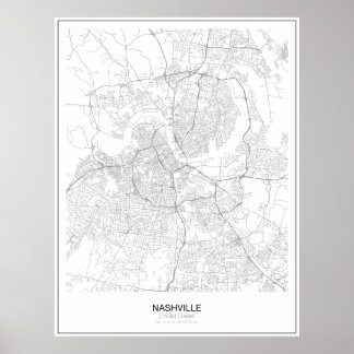 Nashville, United States Minimalist Map Poster