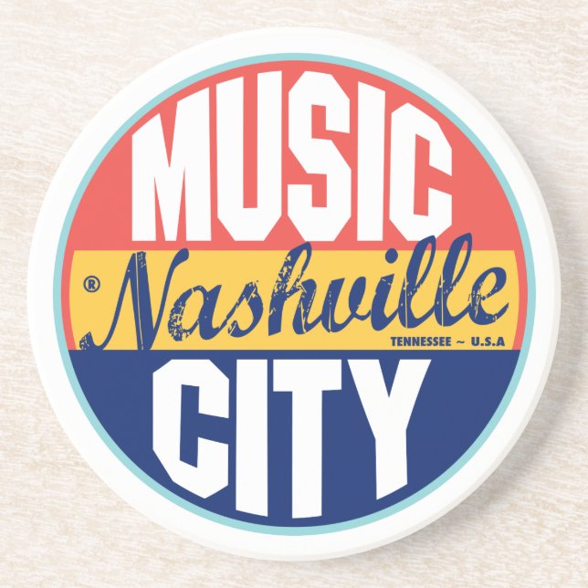 Nashville Vintage Label Coaster (Front)