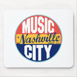 Nashville Vintage Label Mouse Pad