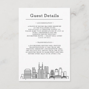 Nashville Wedding Guest Details Accomadations Enclosure Card