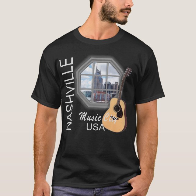 Nashville Window on Music Men's Dark T-Shirt (Front)