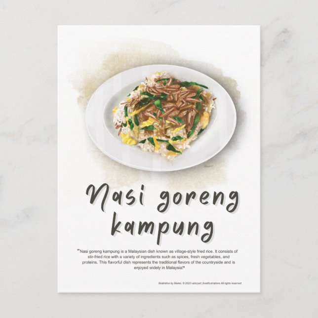 Nasi Goreng Fried Rice Malaysia Holiday Postcard (Front)