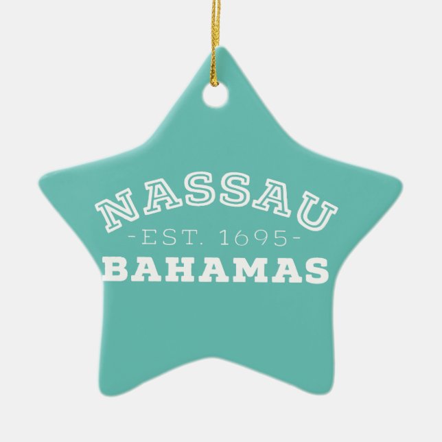 Nassau Bahamas Ceramic Tree Decoration (Front)