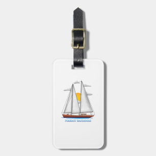 Nassau Bahamas Coastal Nautical Sailing Sailor Luggage Tag