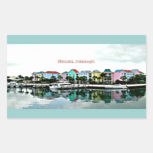 Nassau Bahamas marina Rectangular Sticker