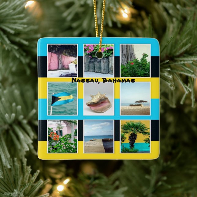 Nassau, Bahamas Photo Collage  Ceramic Ornament (Tree)