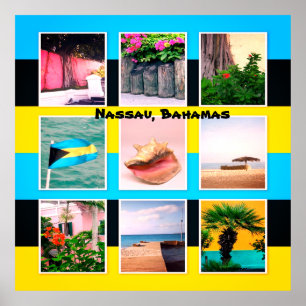 Nassau, Bahamas Photo Collage Poster