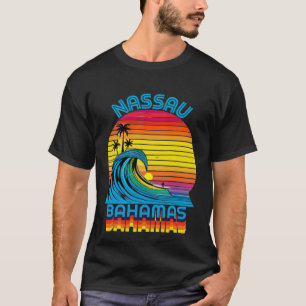 Nassau Bahamas Retro Throwback Surf & Beach Souven T-Shirt