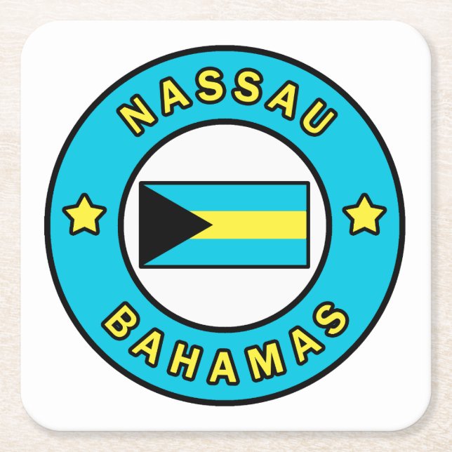 Nassau Bahamas Square Paper Coaster (Front)