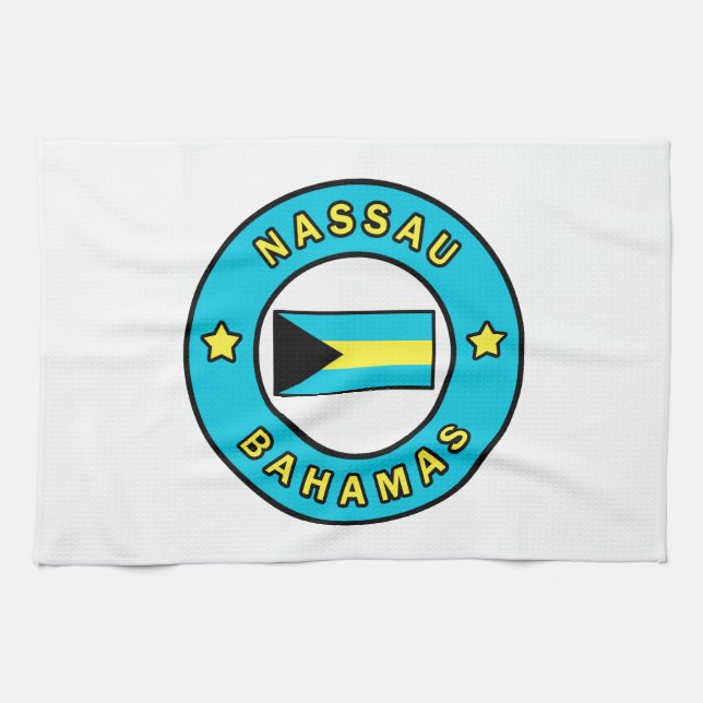 Nassau Bahamas Tea Towel (Horizontal)