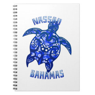 Nassau Bahamas Vacation Tribal Turtle Notebook