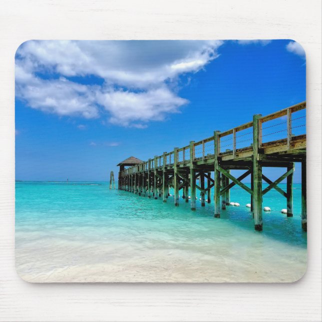 Nassau Bahamas Wooden Pier Mouse Pad (Front)