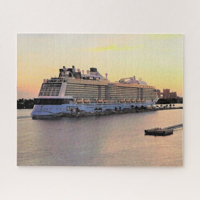 Nassau Harbour Daybreak with Cruise Ship Jigsaw Puzzle (Horizontal)