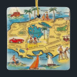 Nassau - New Providence Ceramic Ornament<br><div class="desc">A vintage illustrated map of the island of New Providence Bahamas repurposed on an ornament.</div>