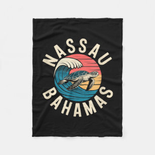 Nassau sea turtle palm bahamas beach fleece blanket
