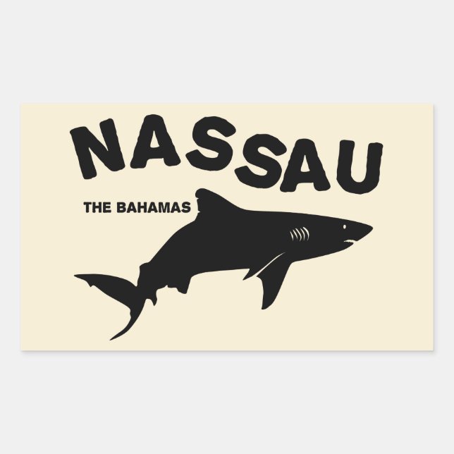 Nassau - The Bahamas Shark Diving T-Shirt Rectangular Sticker (Front)