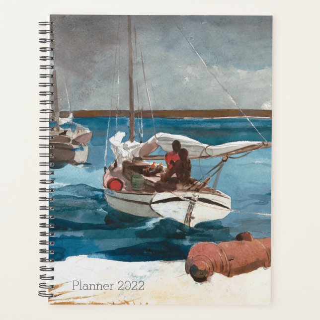 Nassau, Winslow Homer, Nautical Vintage Sailboat Planner (Front)
