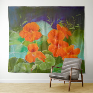 Nasturtium Bloom - Botanical Pastel Tapestry