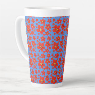 Nasturtium design on  latte mug