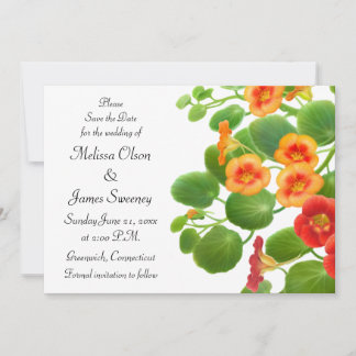 Nasturtium Floral Garden Save the Date