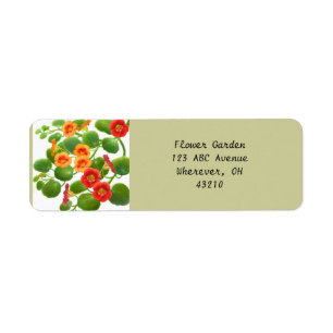 Nasturtium Flower Garden Customisable Labels