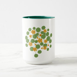 Nasturtium Flower Illustration Vintage Nature Mug
