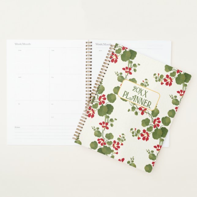 Nasturtium Flowers Cream Weekly Planner (Display)