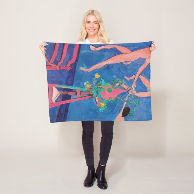 Nasturtium Flowers in the Atelier, Matisse Fleece Blanket (In Situ)