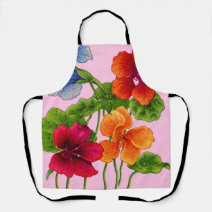 nasturtium flowers print apron