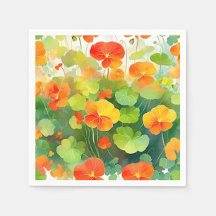 Nasturtium Flowers Vibrant Napkin