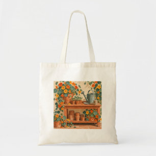 Nasturtium Potting Bench Canvas Tote Bag