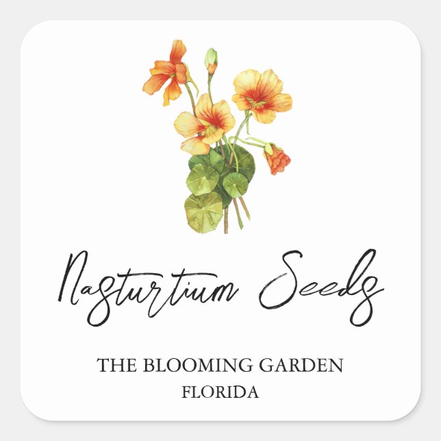 Nasturtium Seeds label (Front)