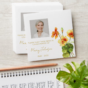 Nasturtium Simple Photo Funeral Seed Envelope