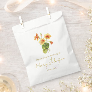 Nasturtium Simple Seed packet Funeral Favour Bag