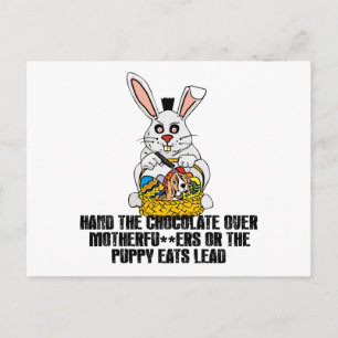 Nasty Easter bunny Holiday Postcard