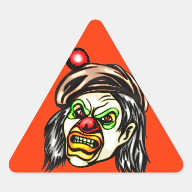 Nasty Evil Clown Triangle Sticker (Front)