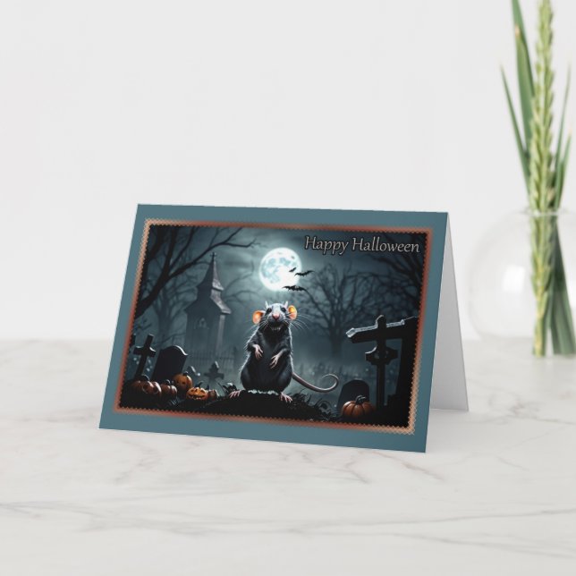 Nasty Rat Halloween Card (Front)