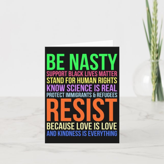 Nasty Resist Lgbtq Human Rights Science Be Kind Fu Card (Front)