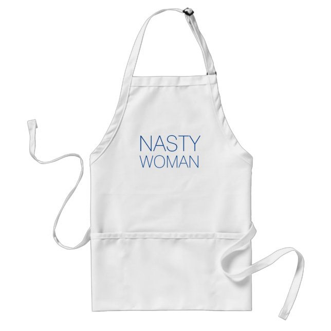 "nasty woman" Blue letters Standard Apron (Front)