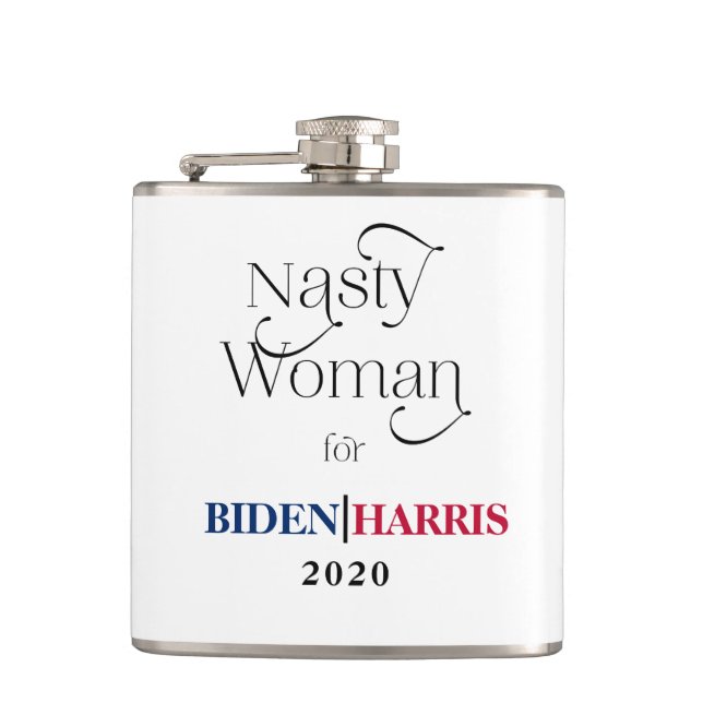 Nasty Woman for Biden-Harris 2020 Hip Flask (Front)