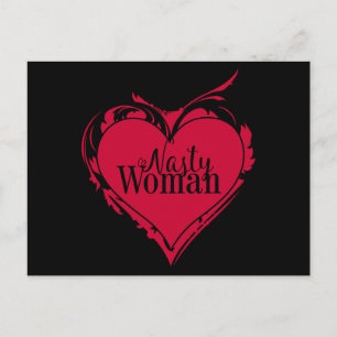 NASTY WOMAN red art HEART Postcard