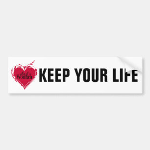 NASTY WOMAN red art HEART + your text Bumper Sticker