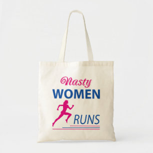 Nasty women runs tote bag