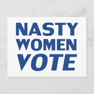 "Nasty Women Vote" blue white Postcard